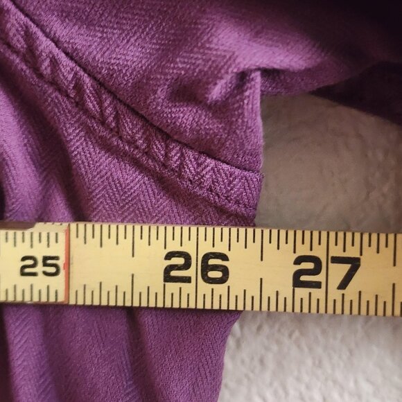 Tommy Bahama Shirt Mens 2XL Purple Button Up Palm Lined Cuffs Herringbone Casual - Picture 13 of 13